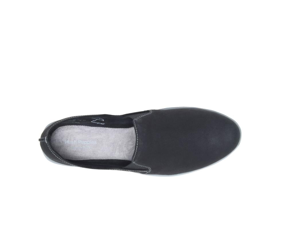 Hush Puppies Everyday Slip-On Black Nubuck | Women Sneakers