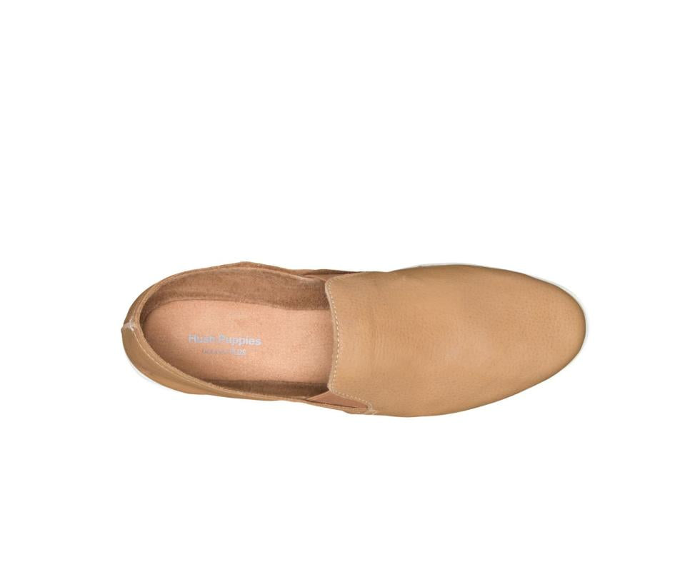 Hush Puppies Everyday Slip-On Tan Leather | Women Sneakers