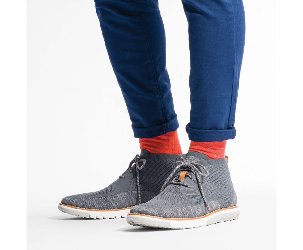 Hush Puppies Expert Chukka Knit Dark Grey Multi Knit - Orange Outsole | Men Boots