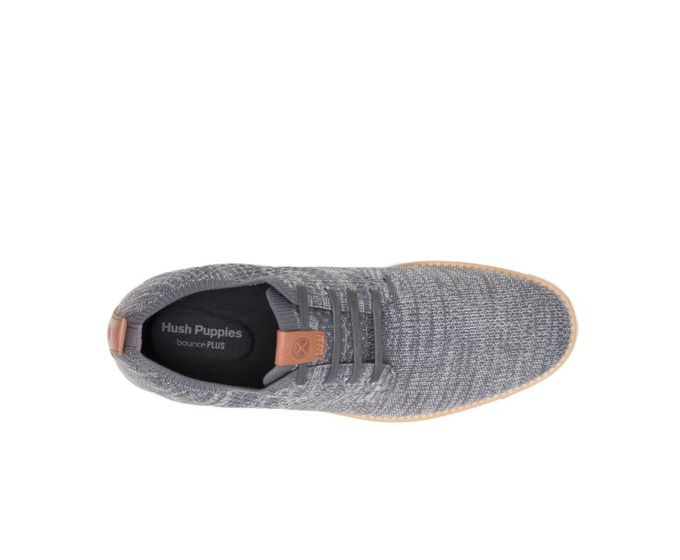 Hush Puppies Expert Knit Plain Toe Oxford Grey Textile | Men Sneakers