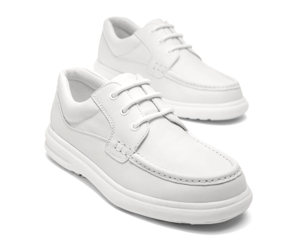 Hush Puppies Gus White Leather | Men Walking Shoes
