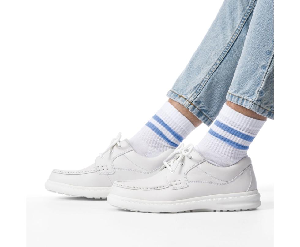 Hush Puppies Gus White Leather | Men Walking Shoes