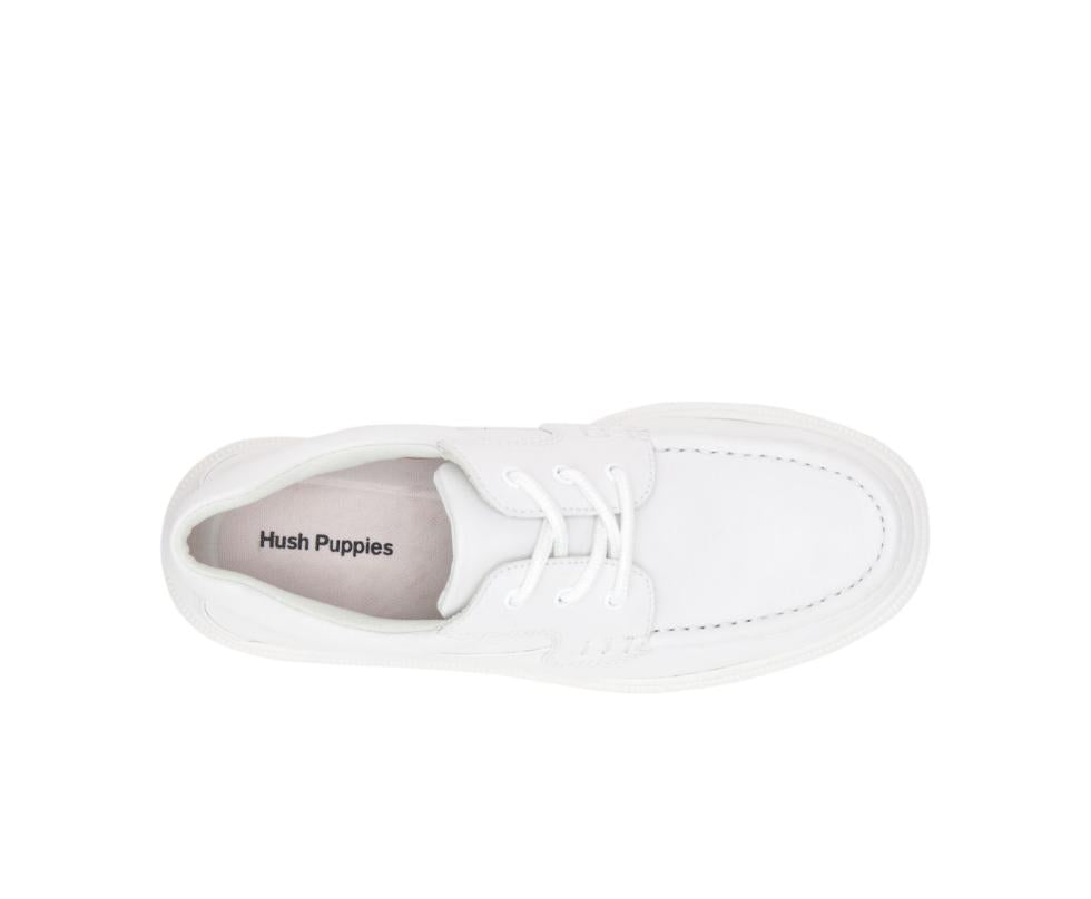 Hush Puppies Gus White Leather | Men Walking Shoes