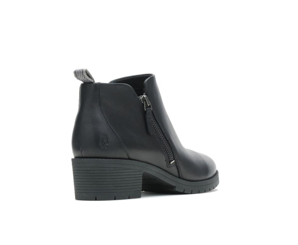 Hush Puppies Hadley Side Zip Boot Black Leather | Women Boots