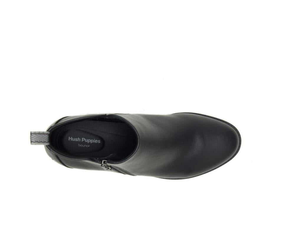 Hush Puppies Hadley Side Zip Boot Black Leather | Women Boots