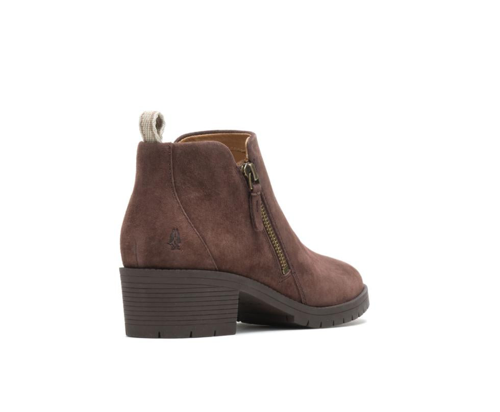 Hush Puppies Hadley Side Zip Boot Dark Brown Suede | Women Boots