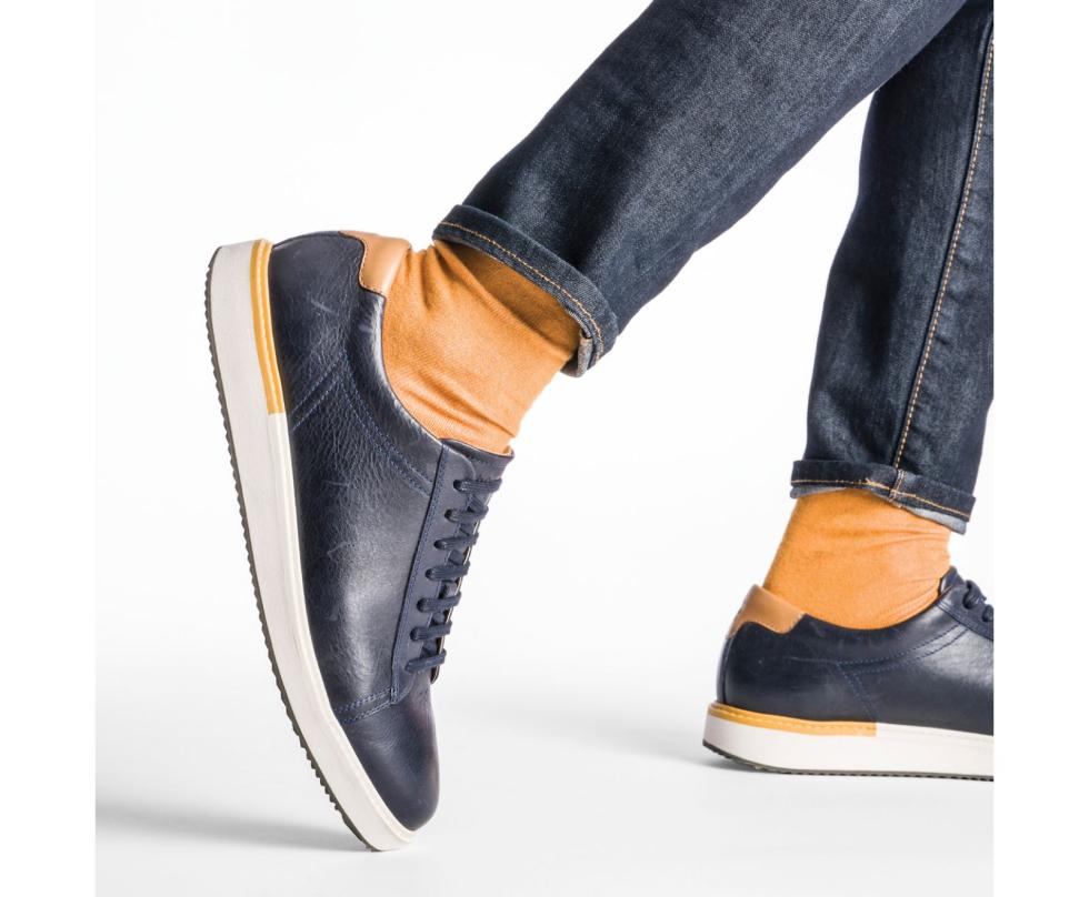 Hush Puppies Heath Sneaker Navy Leather | Men Sneakers