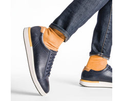 Hush Puppies Heath Sneaker Navy Leather | Men Sneakers