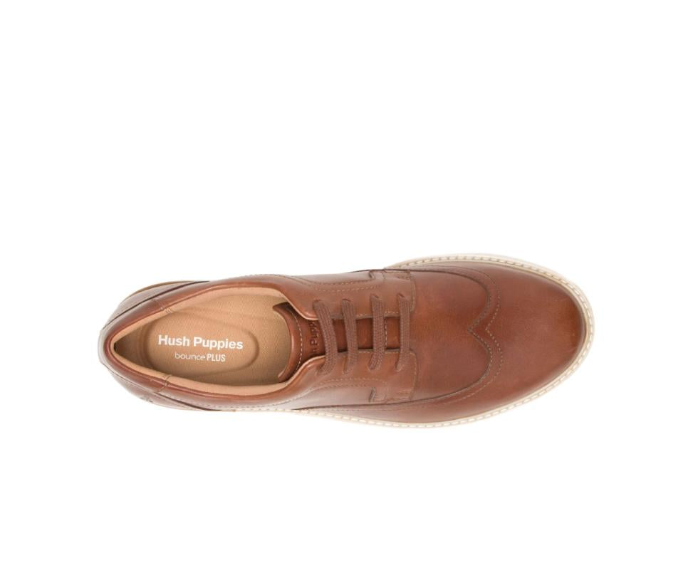 Hush Puppies Heath Wingtip Oxford Cognac Leather | Men Sneakers