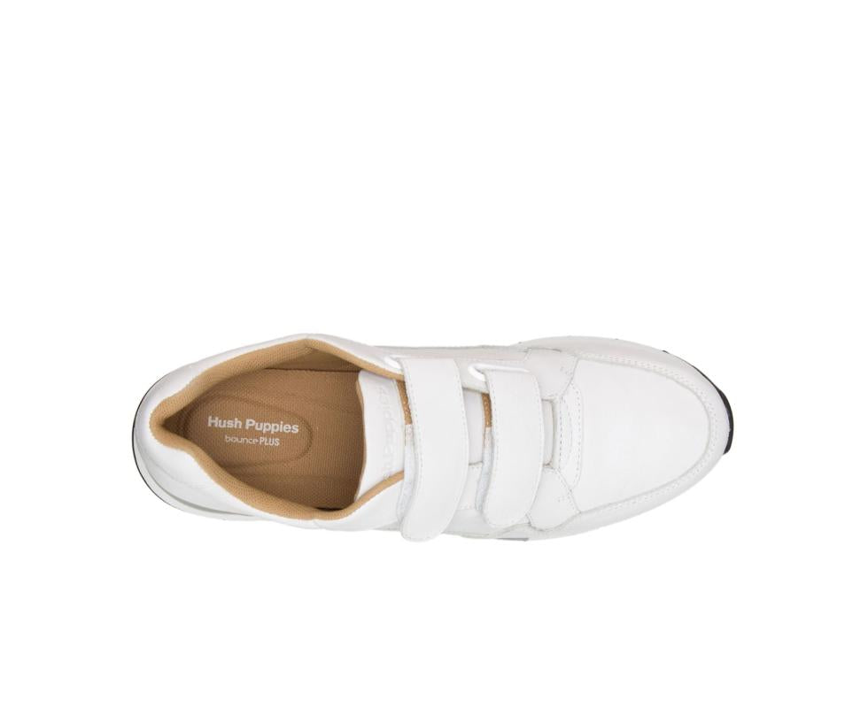 Hush Puppies Jenna 2Strap Jogger White Leather | Women Sneakers