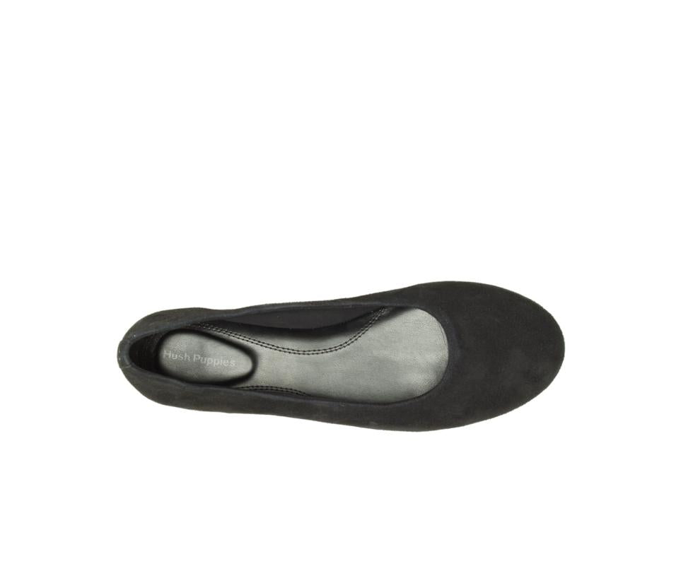 Hush Puppies Kendal Ballet Perfect Fit Black Suede | Women Flats &amp; Slip-Ons