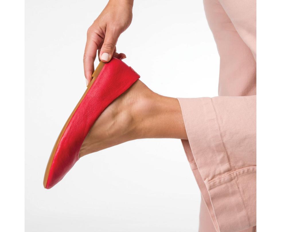 Hush Puppies Kendal Ballet Perfect Fit Fire Red Leather | Women Flats &amp; Slip-Ons