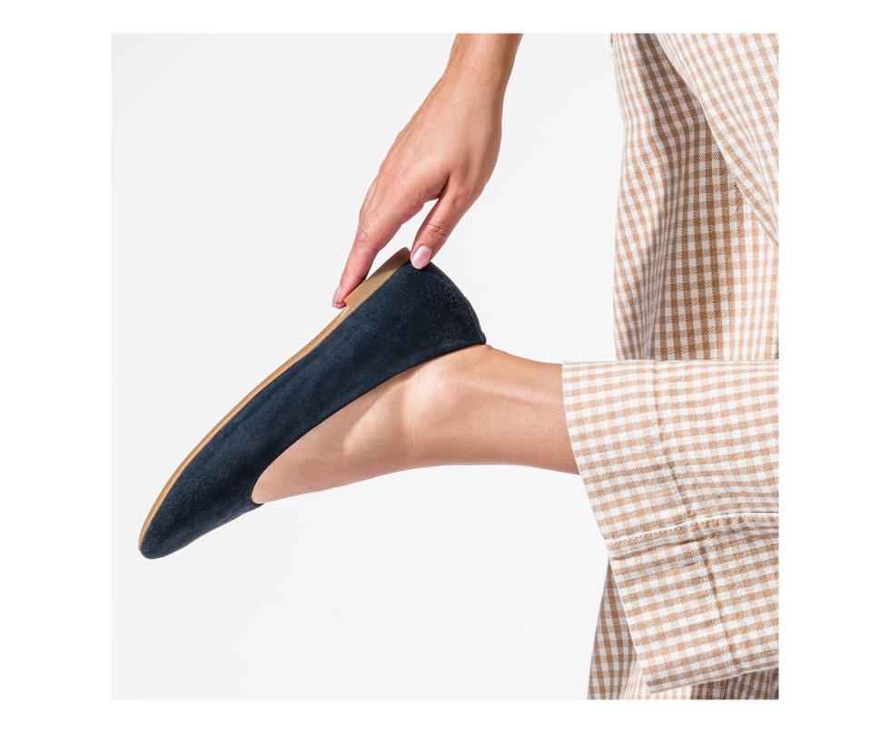 Hush Puppies Kendal Ballet Perfect Fit Navy Suede | Women Flats &amp; Slip-Ons