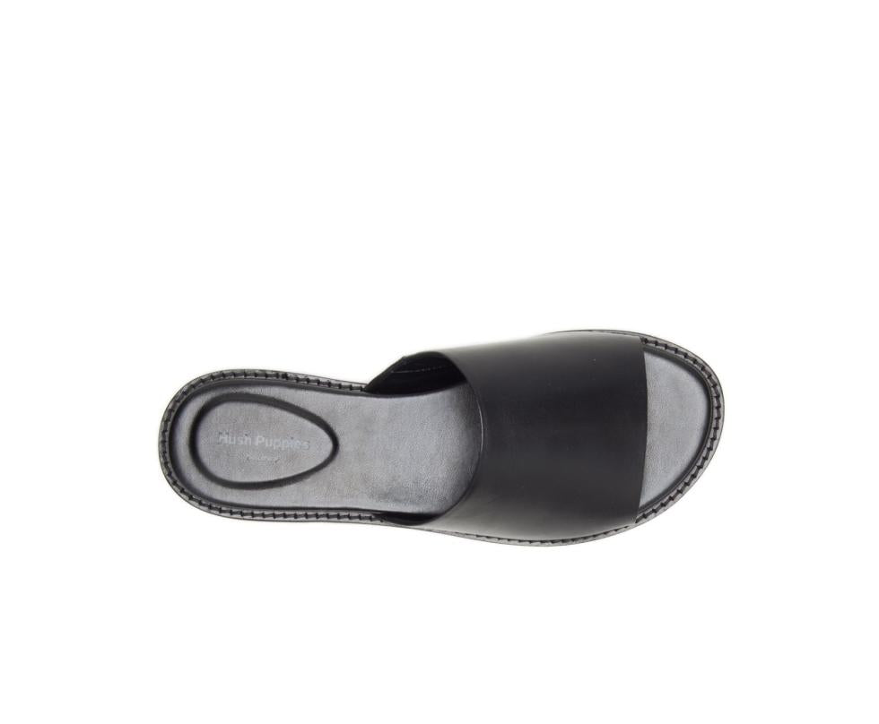 Hush Puppies Lexi Slide Black Leather | Women Sandals