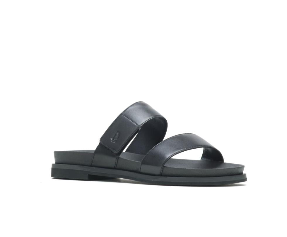 Hush Puppies Lilly 2 Band Slide Black Leather | Women Sandals