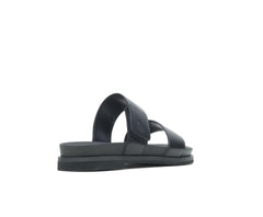 Hush Puppies Lilly 2 Band Slide Black Leather | Women Sandals
