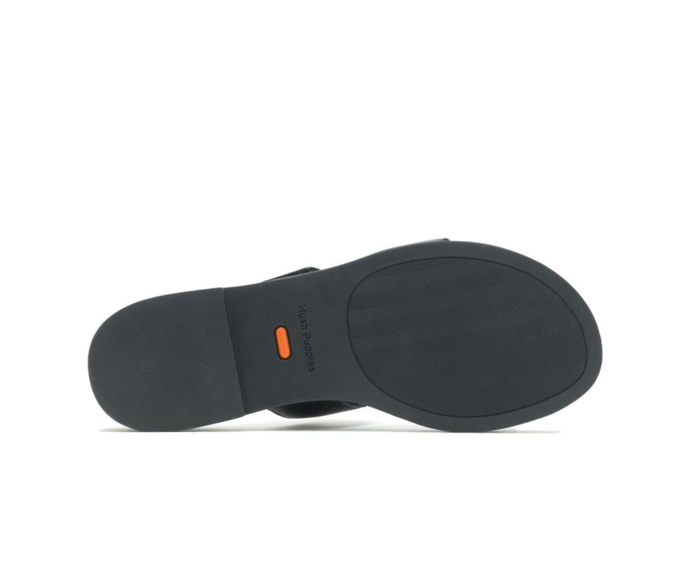 Hush Puppies Lilly 2 Band Slide Black Leather | Women Sandals
