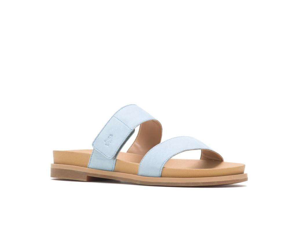 Hush Puppies Lilly 2 Band Slide Blue Dusk Nubuck | Women Sandals