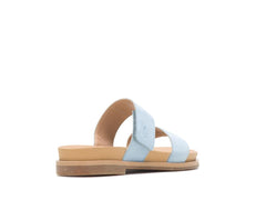 Hush Puppies Lilly 2 Band Slide Blue Dusk Nubuck | Women Sandals