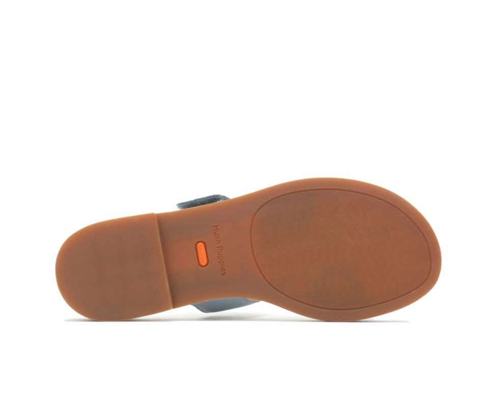 Hush Puppies Lilly 2 Band Slide Blue Dusk Nubuck | Women Sandals