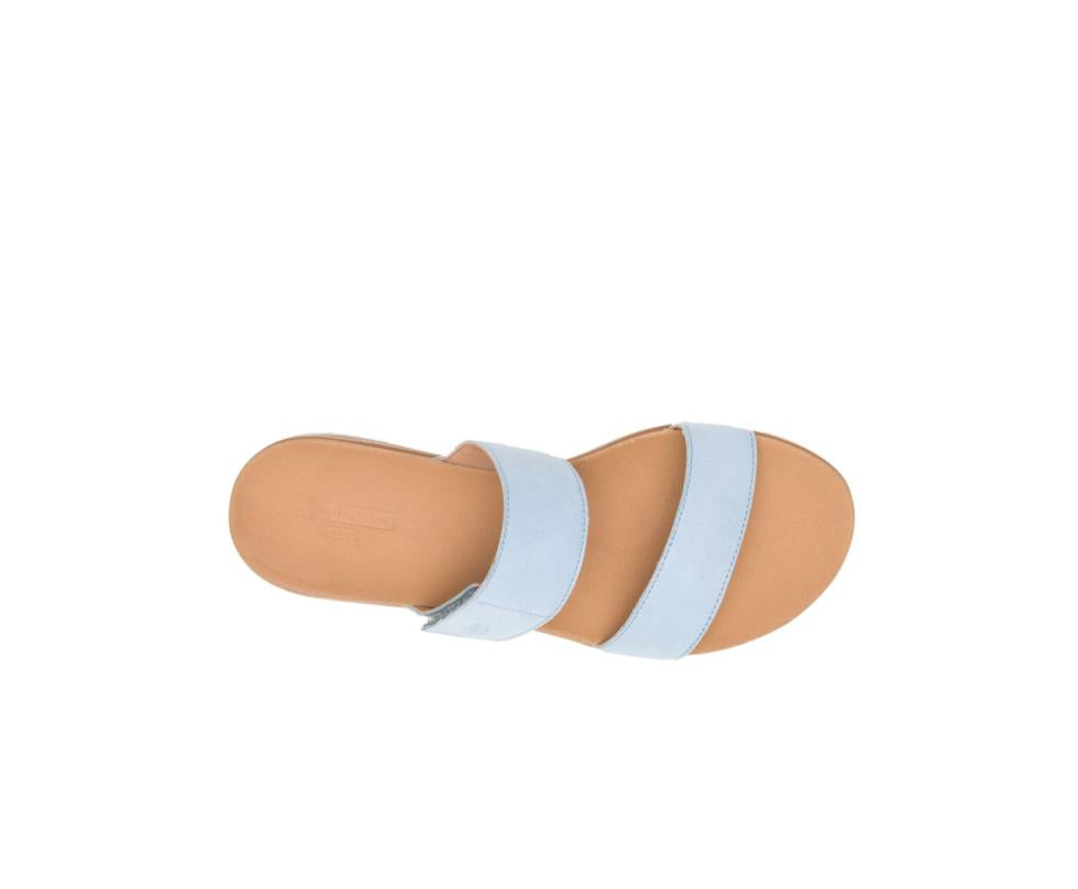 Hush Puppies Lilly 2 Band Slide Blue Dusk Nubuck | Women Sandals