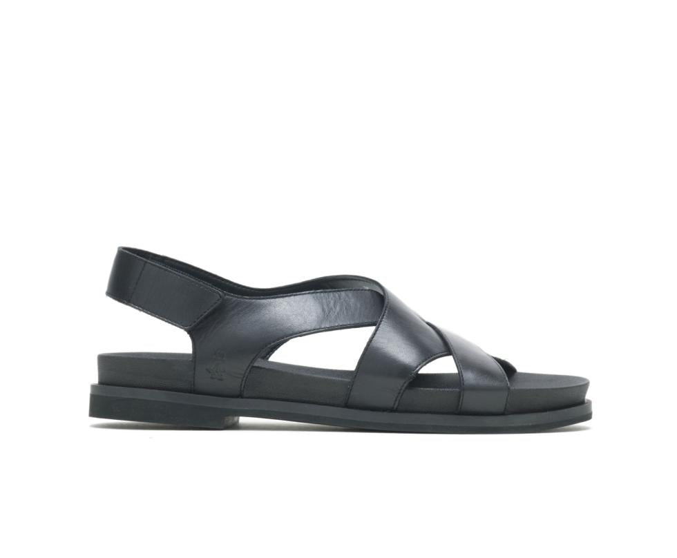 Hush Puppies Lilly Criss Cross Sandal Black Leather | Women Sandals