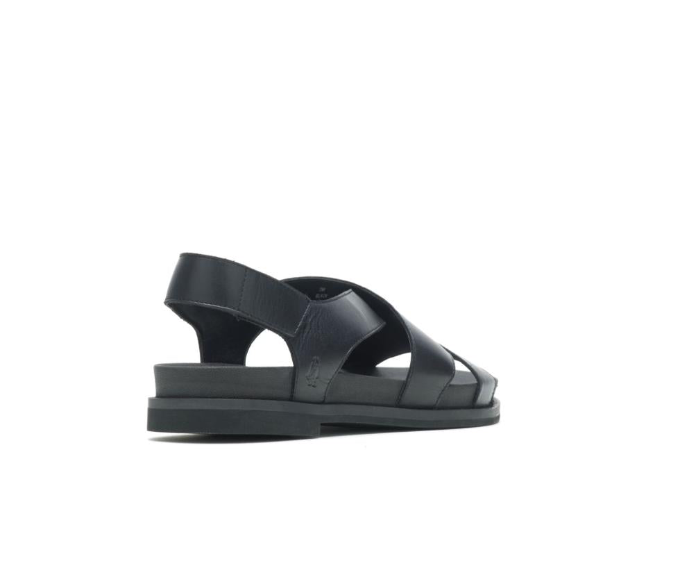 Hush Puppies Lilly Criss Cross Sandal Black Leather | Women Sandals