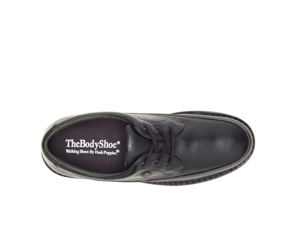 Hush Puppies Mall Walker Black Leather | Men Walking Shoes
