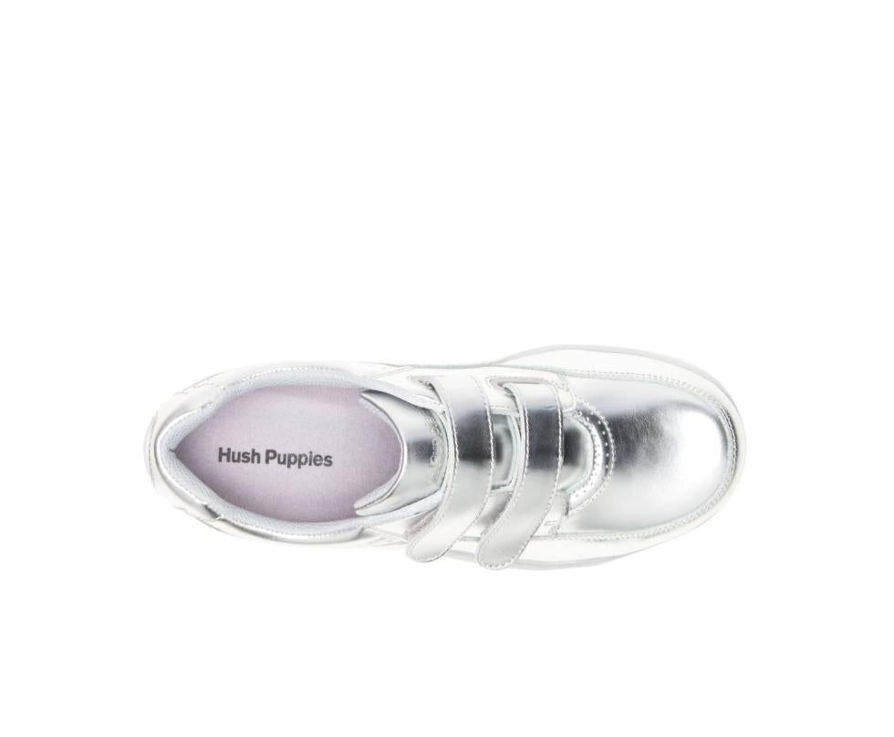 Hush Puppies Power Walker Ii Silver Metallic Leather | Women Walking Shoes