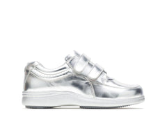 Hush Puppies Power Walker Ii Silver Metallic Leather | Women Walking Shoes