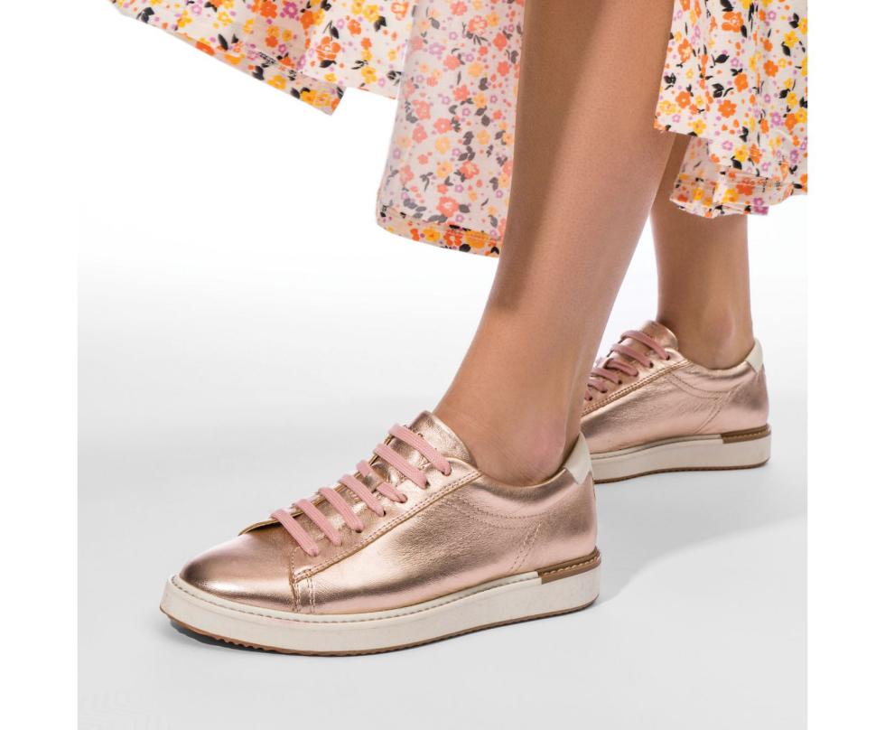 Hush Puppies Sabine Sneaker Rose Gold Leather | Women Sneakers