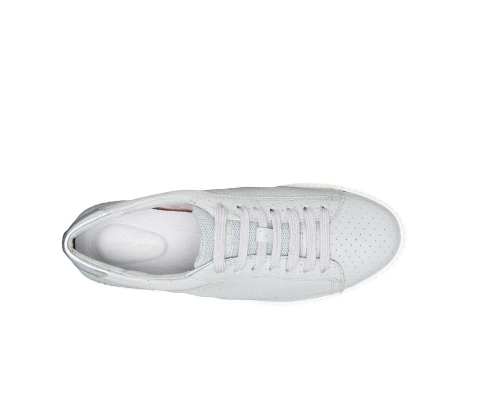 Hush Puppies Sabine Sneaker Vapor Grey Perf Leather | Women Sneakers