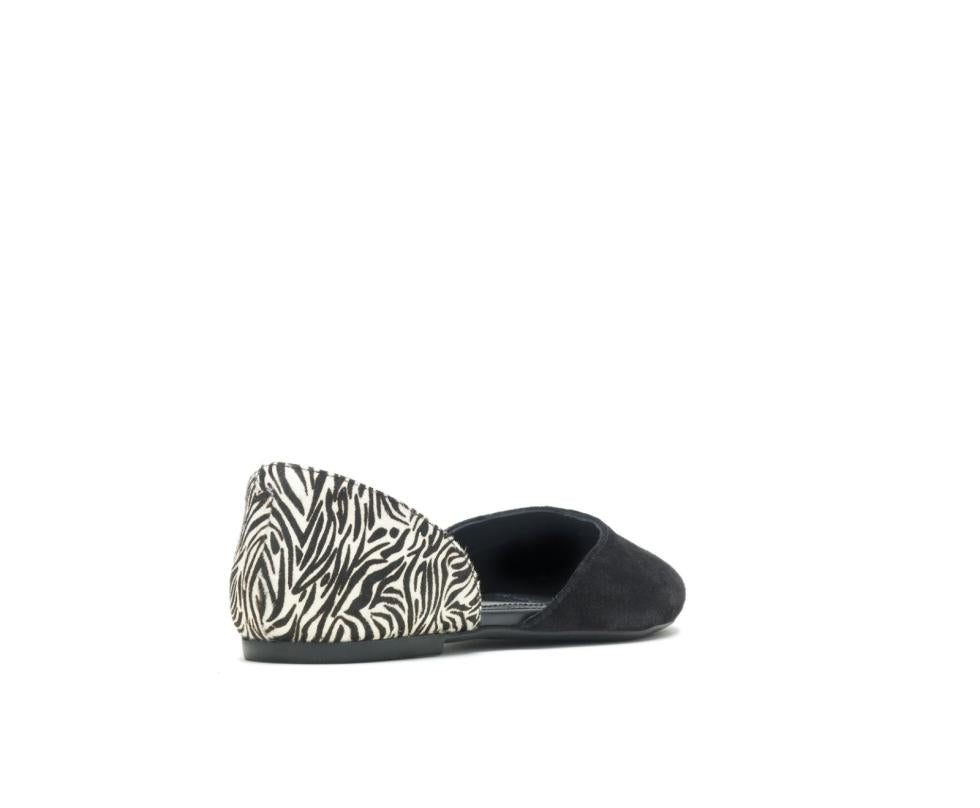 Hush Puppies Sadie D'Orsay Black Suedezebra | Women Flats &amp; Slip-Ons