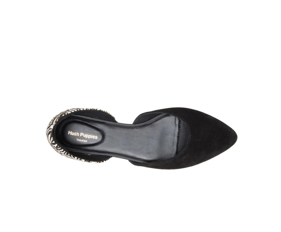 Hush Puppies Sadie D'Orsay Black Suedezebra | Women Flats &amp; Slip-Ons