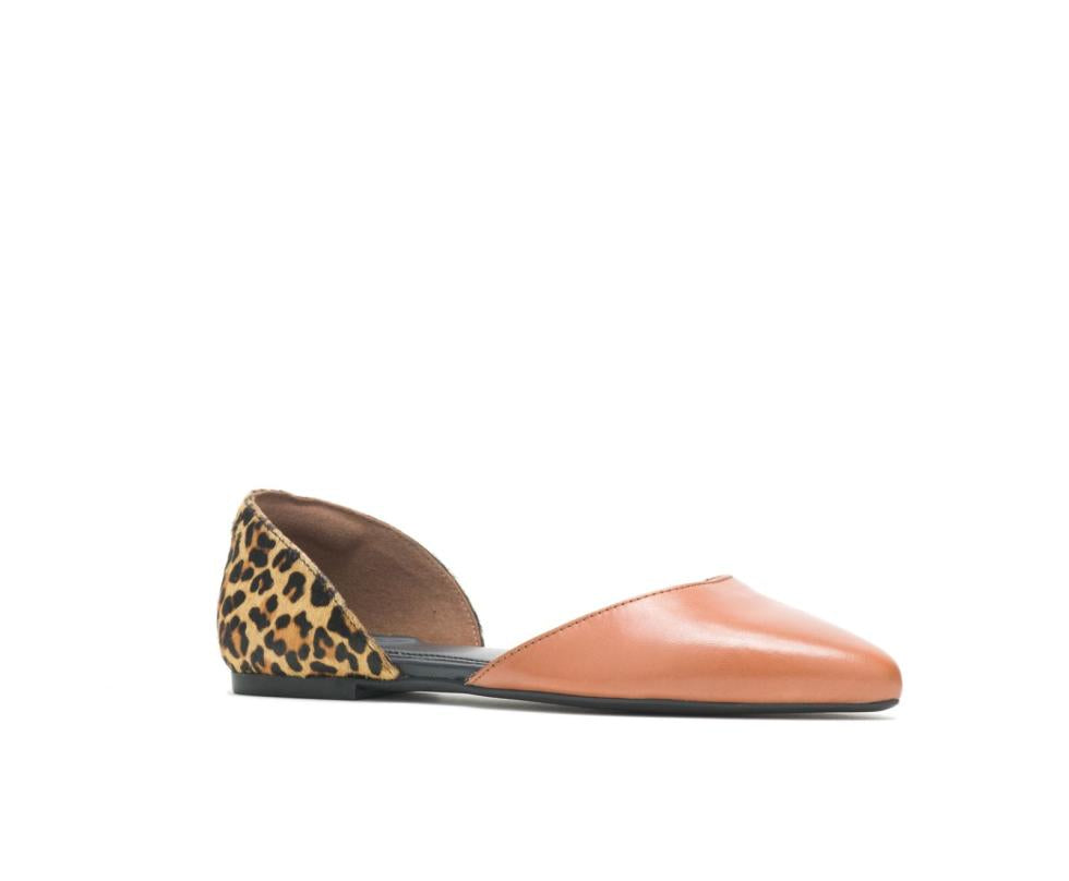 Hush Puppies Sadie D'Orsay Tan Leathercheetah | Women Flats &amp; Slip-Ons