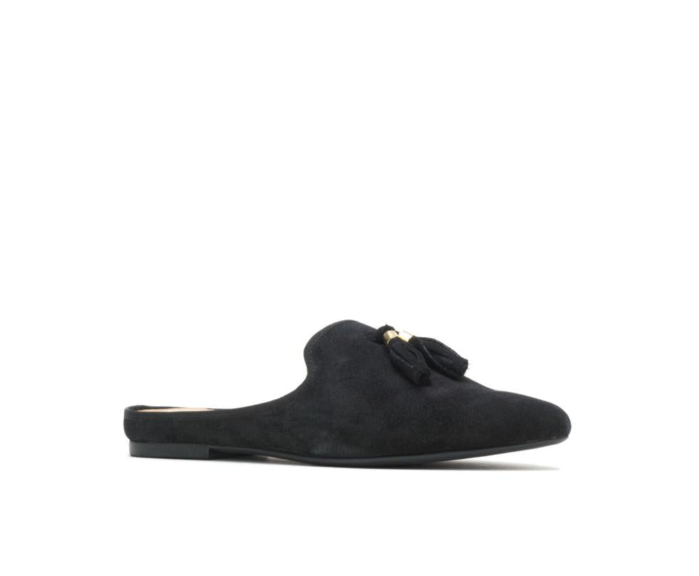 Hush Puppies Sadie Tassel Mule Black Suede | Women Flats &amp; Slip-Ons