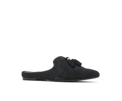 Hush Puppies Sadie Tassel Mule Black Suede | Women Flats &amp; Slip-Ons