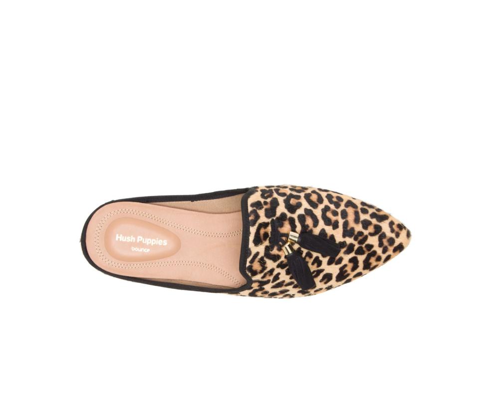 Hush Puppies Sadie Tassel Mule Leopard Calf Hair | Women Flats &amp; Slip-Ons