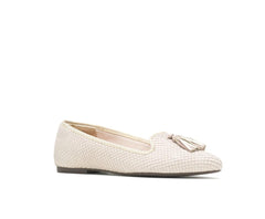 Hush Puppies Sadie Tassel Slip-On Eggnog Cobra Leather | Women Flats &amp; Slip-Ons