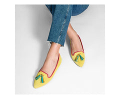 Hush Puppies Sadie Tassel Slip-On Sun Yellow Suede | Women Flats &amp; Slip-Ons