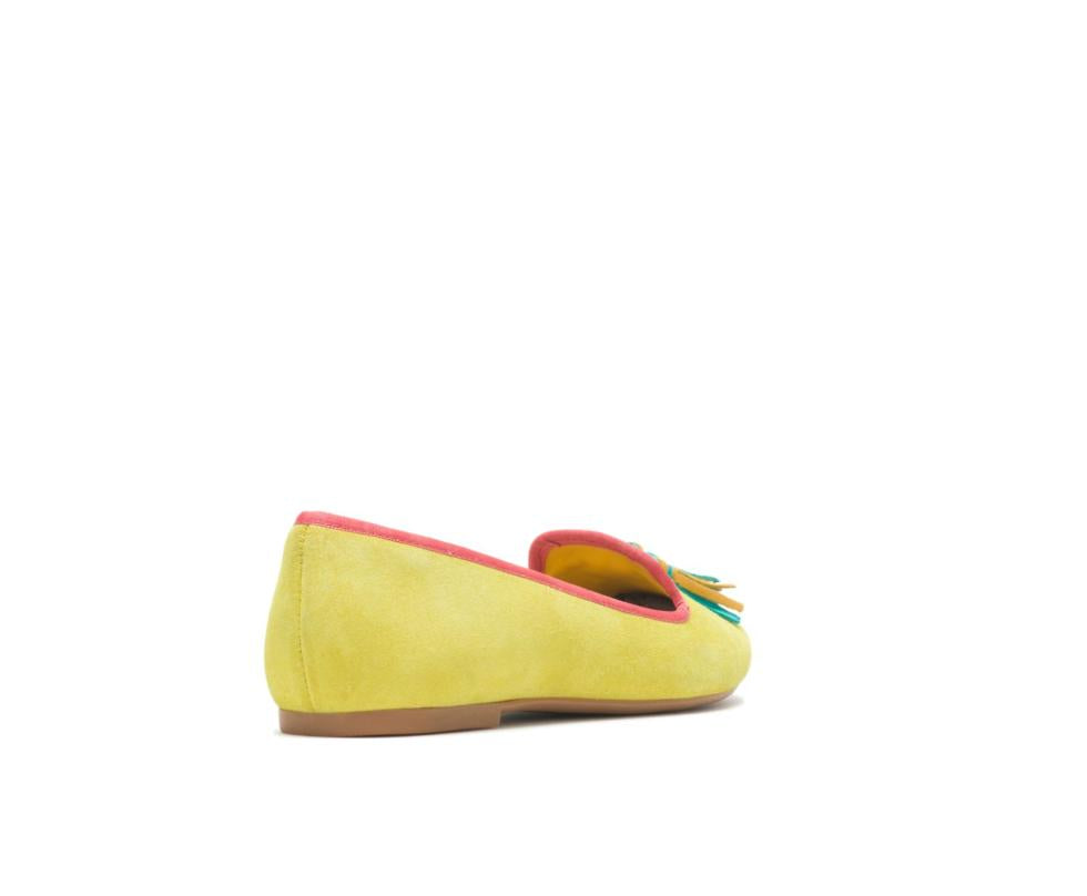Hush Puppies Sadie Tassel Slip-On Sun Yellow Suede | Women Flats &amp; Slip-Ons