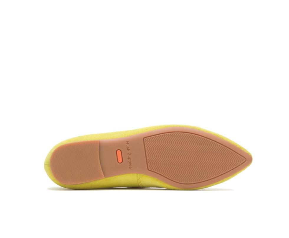 Hush Puppies Sadie Tassel Slip-On Sun Yellow Suede | Women Flats &amp; Slip-Ons