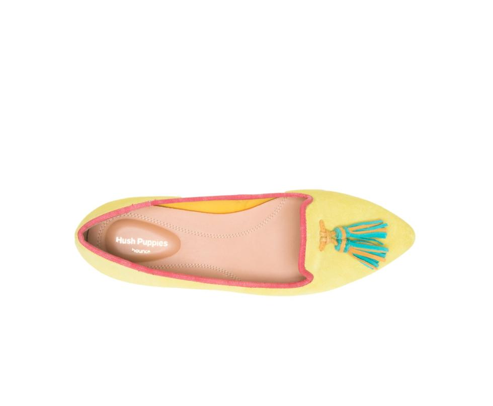 Hush Puppies Sadie Tassel Slip-On Sun Yellow Suede | Women Flats &amp; Slip-Ons
