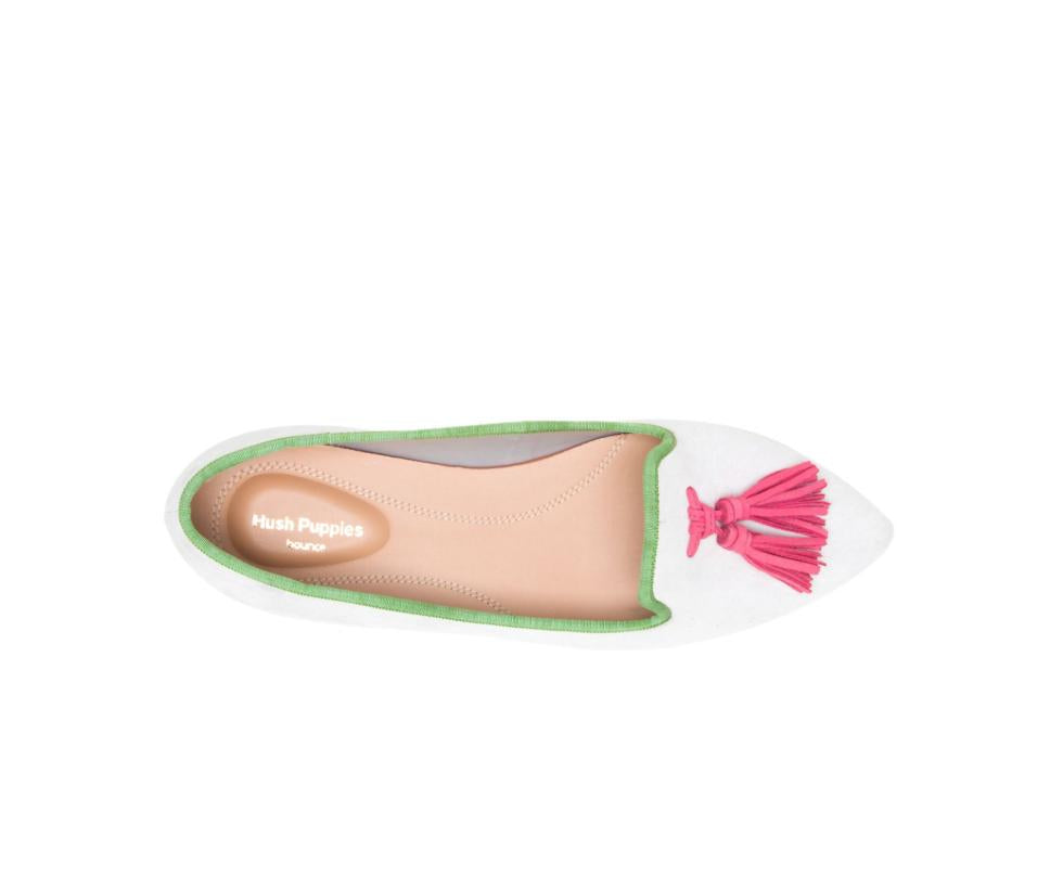 Hush Puppies Sadie Tassel Slip-On Vapor Grey Suede | Women Flats &amp; Slip-Ons