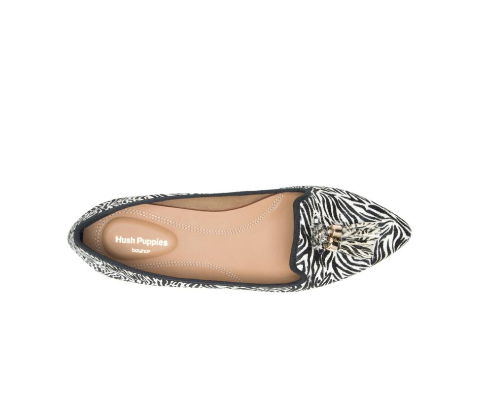 Hush Puppies Sadie Tassel Slip-On Zebra Calf Hair | Women Flats &amp; Slip-Ons