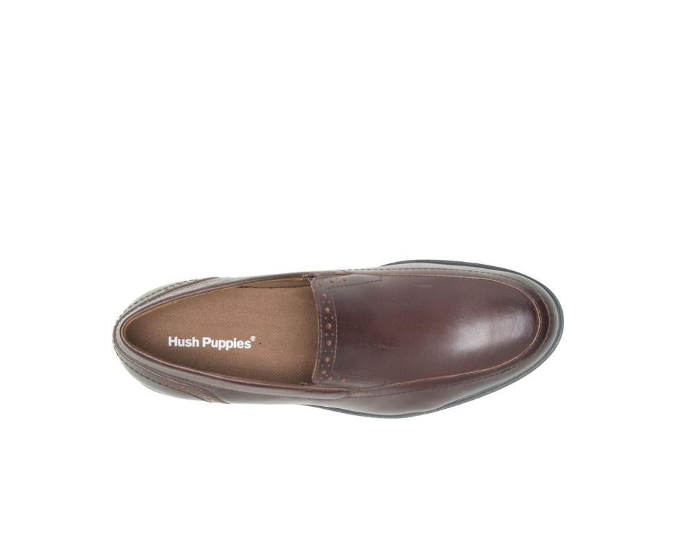 Hush Puppies Shepsky Slip-On Dark Brown Leather | Men Slip-Ons