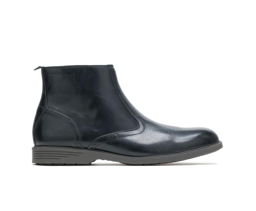 Hush Puppies Shepsky Zip Boot Black Leather | Men Boots