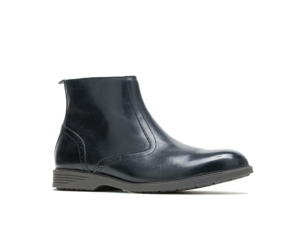 Hush Puppies Shepsky Zip Boot Black Leather | Men Boots