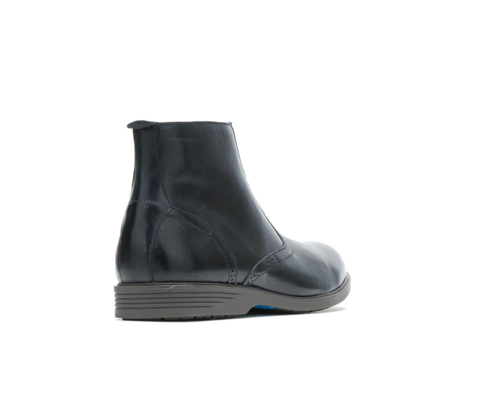 Hush Puppies Shepsky Zip Boot Black Leather | Men Boots