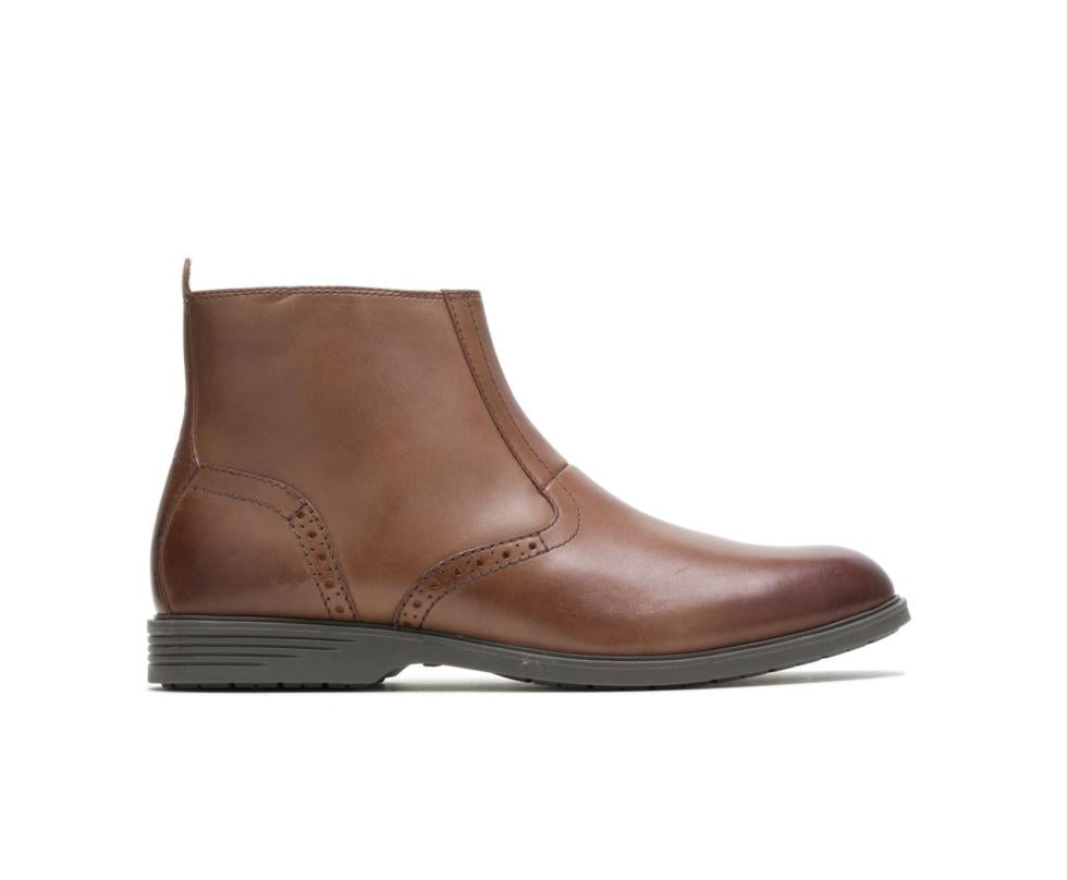 Hush Puppies Shepsky Zip Boot Brown Leather | Men Boots
